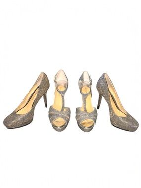 Gianni Bini Glitter Heels Bundle 8.5 | Silver & Iridescent Sparkle Pair